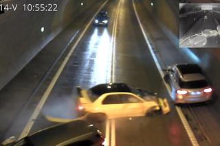 Wypadek w tunelu w Lalikach. Rozpędzone mitsubishi staranowało mercedesa. 5 osób w szpitalu 