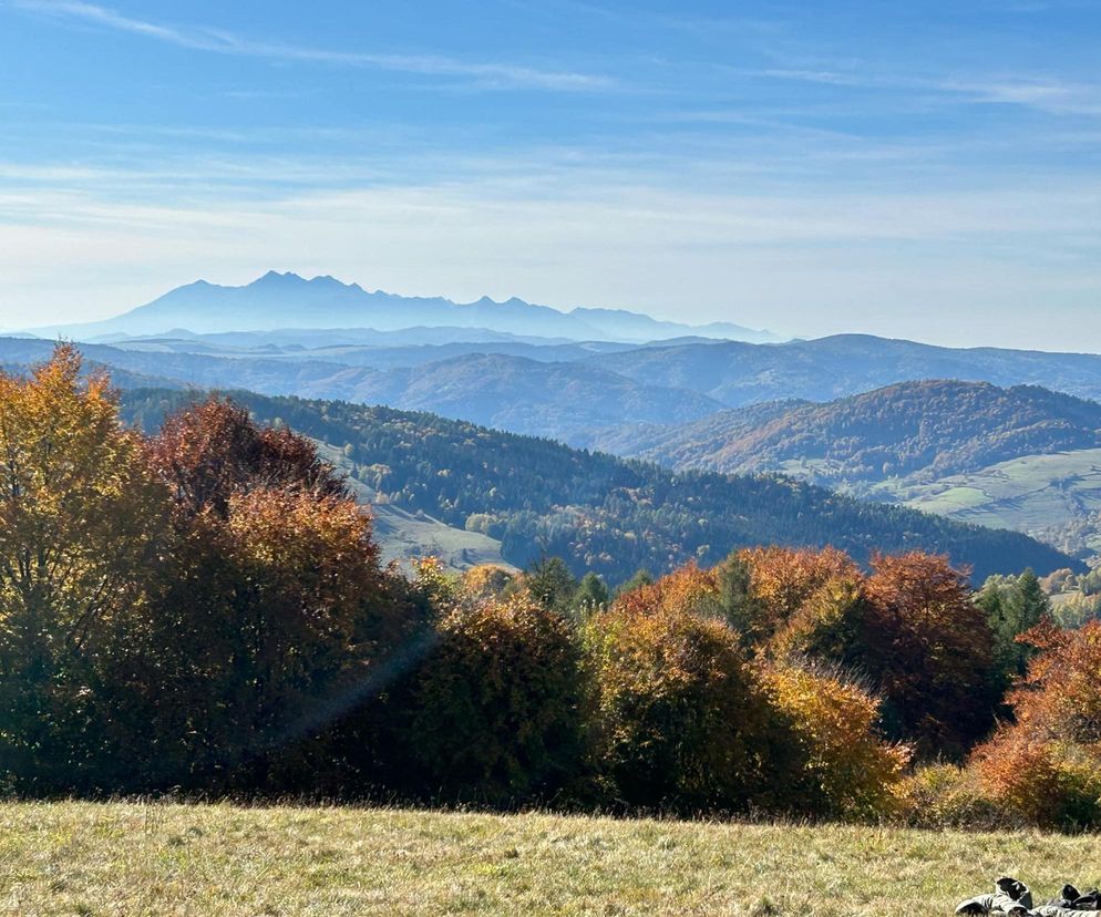 Małopolskie pasmo górskie zachwyca jesiennym pięknem. Ukryta perełka z widokiem na tatry 