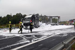 Pożar ciężarówki na S10 pod Stargardem