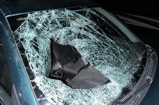 Koszmarne potrącenie człowieka w Święcicach. Na ulicę wysypały się pomidory. Lądował LPR