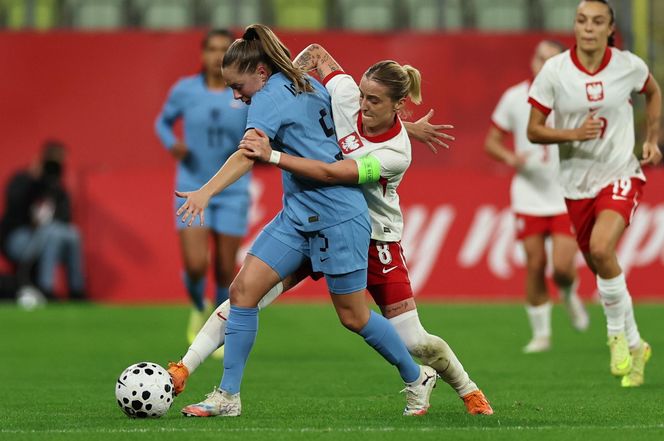 Marta Nawrocka na meczu Polska - Holandia