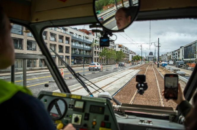 Przejazd tramwaju pomiarowego do Miasteczka Wilanów