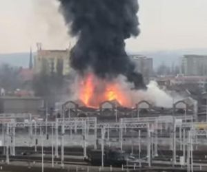 Potężny pożar zabytkowej hali w Gdańsku. Wielka chmura dymu w mieście