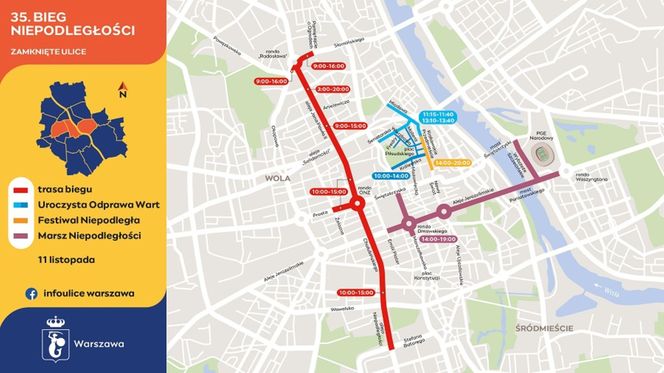 utrudnienia 11 listopada