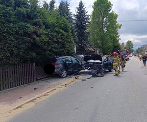 Zderzenie samochodów w Białym Dunajcu