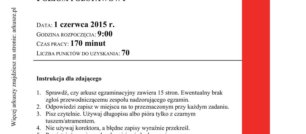 Matura poprawkowa język polski 2015 sierpień (poziom podstawowy)