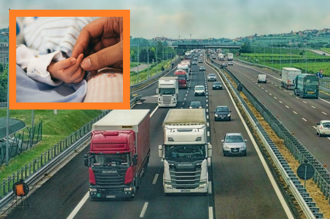 Poród na autostradzie A1! Dziecko odebrała babcia-położna