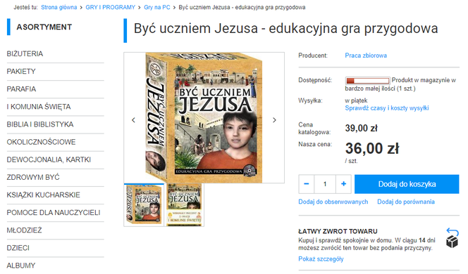 To ojciec Rydzyk sprzedaje w swoim sklepie. Są gry biblijne, komórki, a nawet pamiątki z Peru