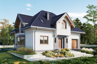 Dom klasyczny z czterema lukarnami 