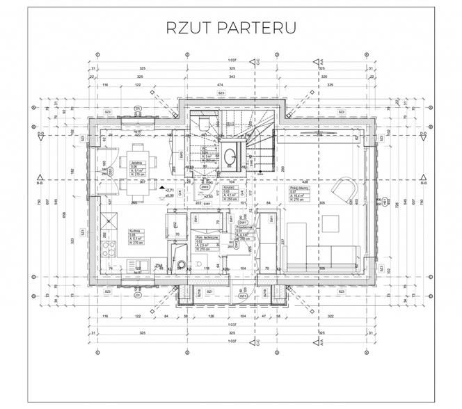 Darmowe projekty domów w stylu świdermajer – rzut parteru