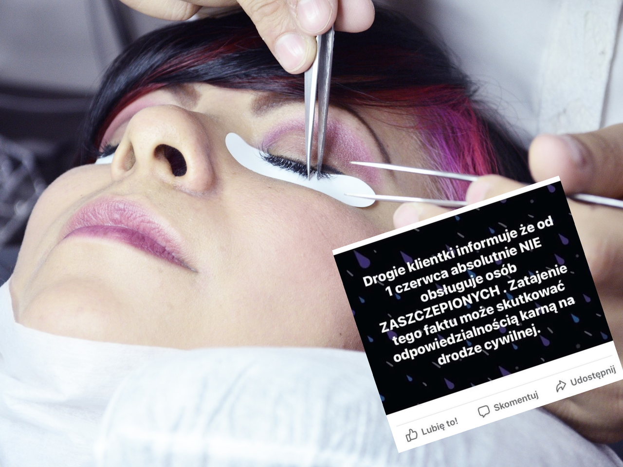 Nie obsługuję osób zaszczepionych!. Kontrowersyjny wpis na Facebooku salonu kosmetycznego z Łodzi