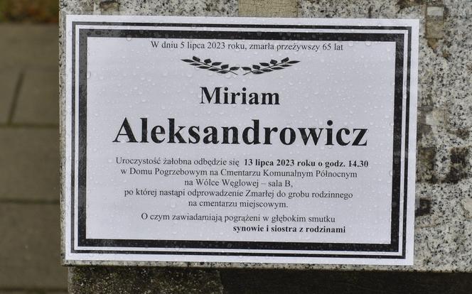 Pogrzeb Miriam Aleksandrowicz