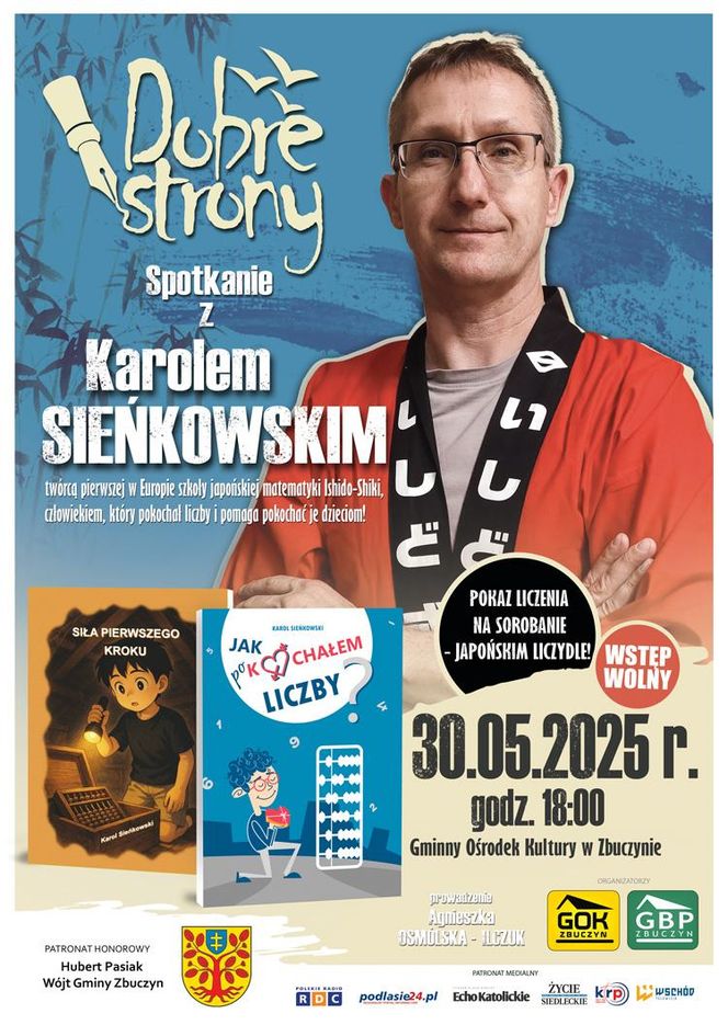 GOK Zbuczyn zaprasza na spotkanie z mistrzem sztuki liczenia na sorobanie Karolem Sieńkowskim