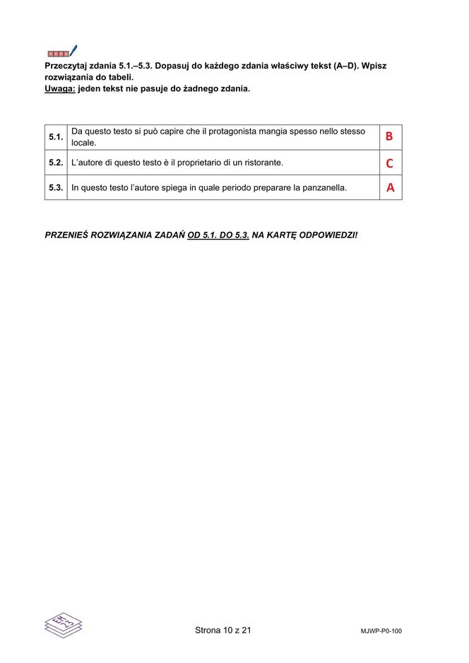 Matura 2025 włoski: ODPOWIEDZI do wszystkich zadań, gotowe rozwiązania matury z włoskiego - Formuła 2023 [7.05.2025]	