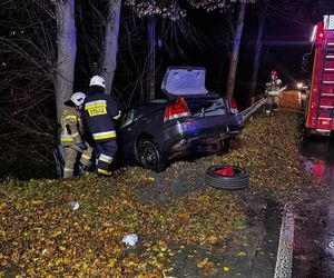 Poważny wypadek w Gminie Brody. Auto wypadło z drogi, kierowca w szpitalu