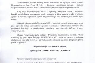 Papież – Polak staje się patronem Bełchatowa