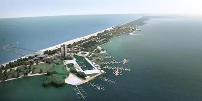 Beach City; na mierzei oddzielającej Bałtyk od jeziora Jamno powstać ma nowe miasteczko. Fot. Firmus Group