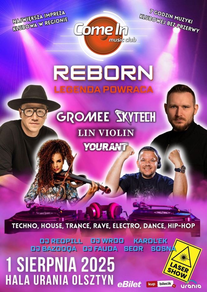 Gromee, Yourant i Skytech na Come In Reborn  w olsztyńskiej Uranii