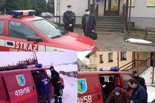 Strażacy z powiatu braniewskiego pomagają w transporcie do punktów szczepień