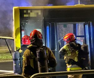 Pożar autobusu w Warszawie