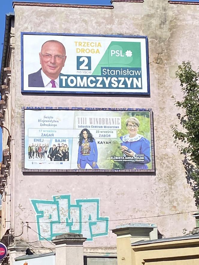 Wybory 2023 w Zielonej Górze. Miasto zalały plakaty wyborcze