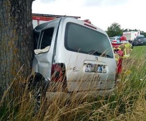 Tragiczny wypadek pod Sławnem. Citroen roztrzaskał się na drzewie