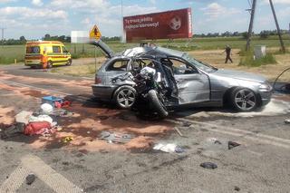 Palmiry wypadek z udziałem motocykla i osobówki