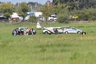 Wypadek awionetki na lotnisku w Szczecinie-Dąbiu