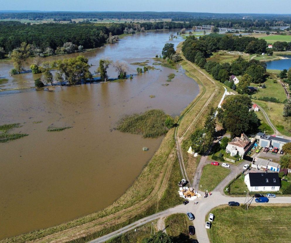 Stan rzeki Odry w miejscowości Stany koło Nowej Soli, 20 bm