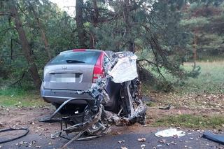Śmiertelny wypadek pod Łaskiem! 20-latek zginął w zmiażdżonej kii [ZDJĘCIA]