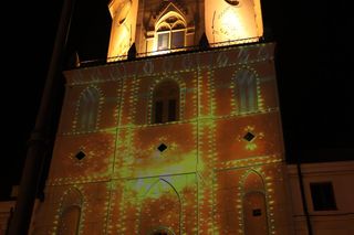 Iluminacja świąteczna na Wieży Trynitarskiej w Lublinie 2024