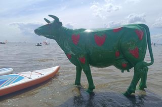 Nietypowa atrakcja nad morzem. Ta figura stoi w wodzie! Turyści ją pokochali