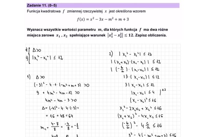 Matura próbna MATEMATYKA ROZSZERZONA 2024 - ODPOWIEDZI, GOTOWE ROZWIĄZANIA