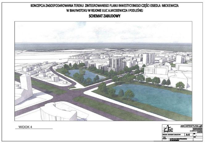 Planowany 38-metrowy blok na osiedlu Mickiewicza w Białymstoku