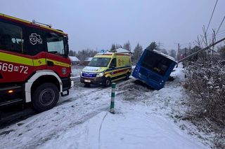 Autobus uderzył w słup (22.11.2024)