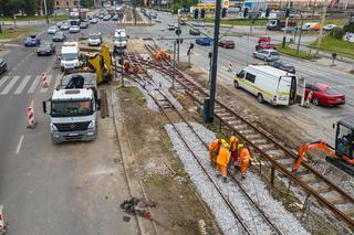 Remont na skrzyżowaniu Legionów i Włókniarzy w Łodzi