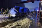Tragiczny wypadek na S1 w Dąbrowie Górniczej. Po czołowym zderzeniu dwóch ciężarówek zmarł jeden z kierowców [ZDJĘCIA]