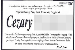 Tragiczna śmierć Cezarego. Wiadomo, kiedy 16-latka pożegnają bliscy [GALERIA]