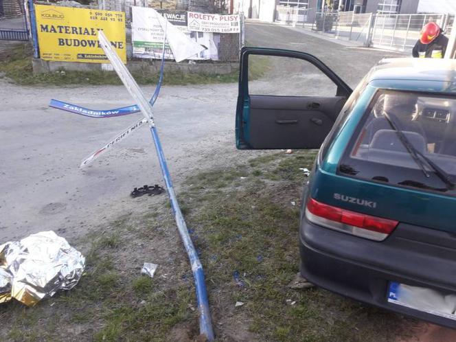 Nowy Sącz. Na ulicy Węgierskiej kierowca suzuki uderzył w słup