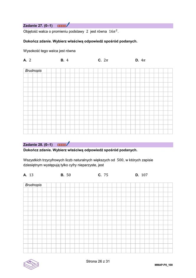 Matura poprawkowa  MATEMATYKA 2025- FORMUŁA 2023