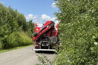 Czołowe zderzenie w Sławkowie. 22-latek zabrany śmigłowcem LPR do szpitala