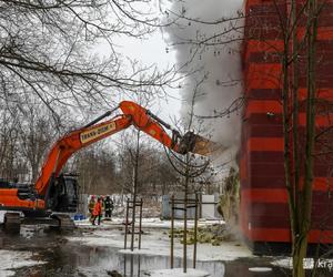 Pożar archiwum Urzędu Miasta Krakowa przy ul. Na Załęczu