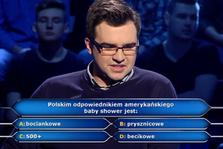 Baby shower - polski odpowiednik to...? Odpowiedź na pytanie z Milionerów