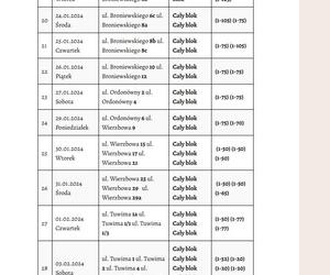 Harmonogram Kolędy w parafii pw. św. Andrzeja Boboli