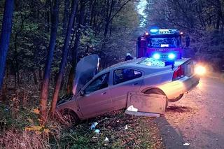 Domanice. Rozbili się na drzewie, gdy jechali na cmentarz. Dwie osoby ranne