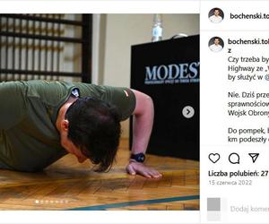 Taki jest Tobiasz Bocheński, lubi wyciskać siódme poty na siłowni 