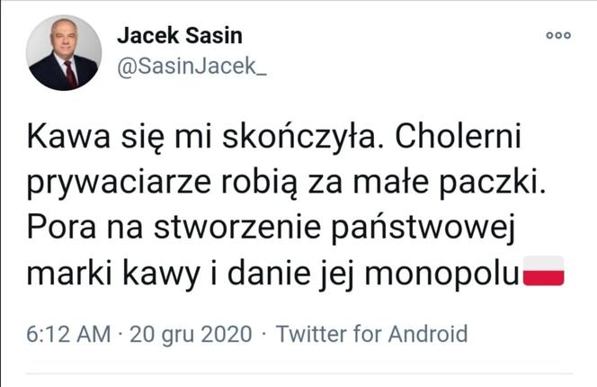 Fałszywe konto Jacka Sasina