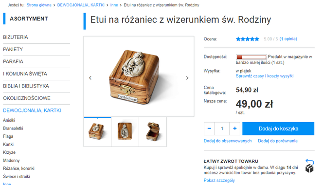 To ojciec Rydzyk sprzedaje w swoim sklepie. Są gry biblijne, komórki, a nawet pamiątki z Peru