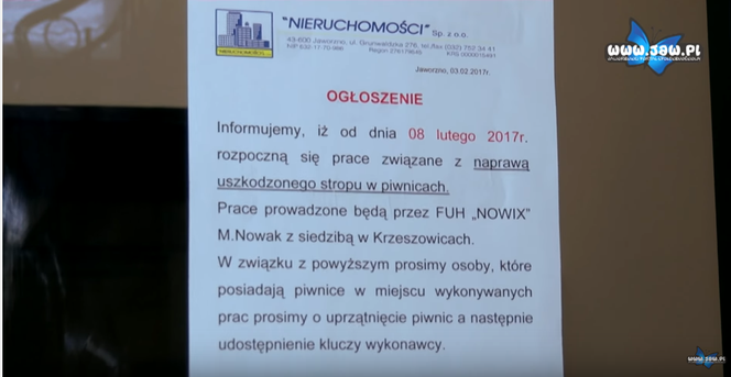 mieszkańcy o planowanym remoncie dowiedzieli się w z ogłoszenia