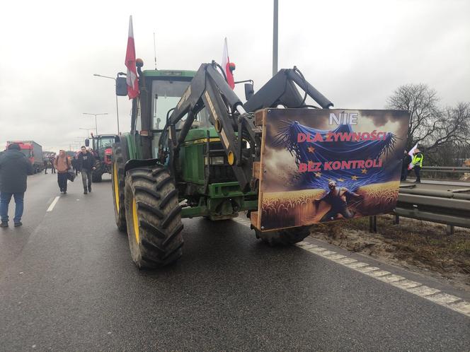 Protest rolników w Elblągu na S7